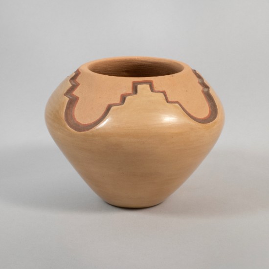 S.J. Fragua - Brown Carved Pot