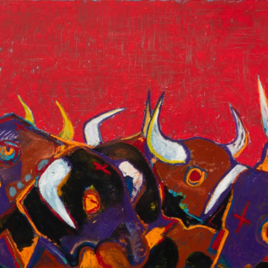 Jesse Littlebird - Bulls In Movement Under Vermillion Skies