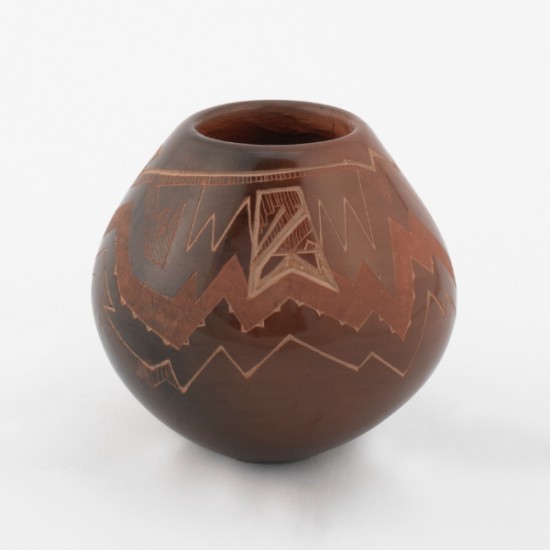 Jody Folwell - Etched Redware Seed Pot