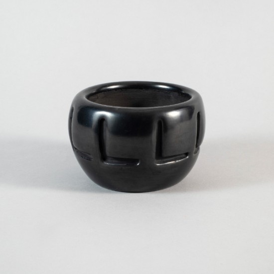 Michelle Tapia - Black Carved Pot