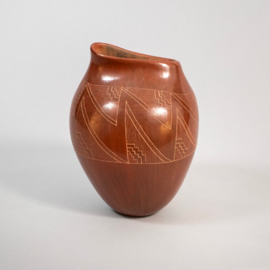 Polly Rose Folwell - Brown Carved Vase