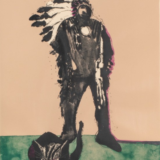 Fritz Scholder - Indian with Cat
