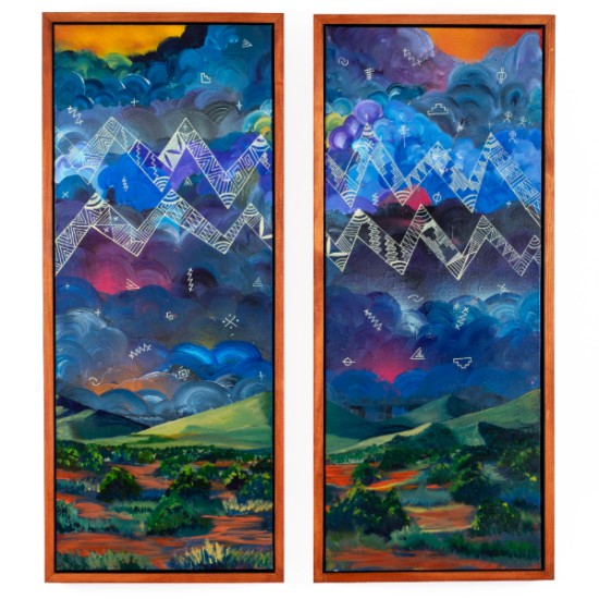 Jesse Littlebird - Lightning Dances Across the Sky No. 4 (Diptych)