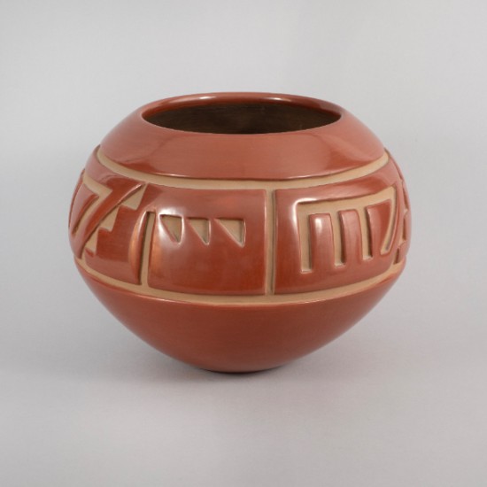 LuAnn Tafoya - Red Carved Bowl