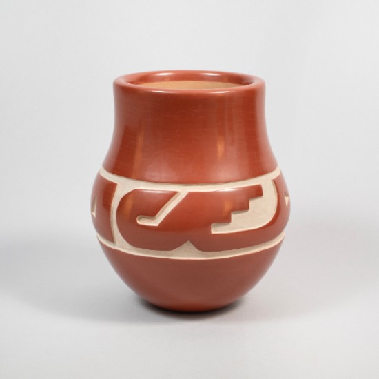 Deryl D. Whitegeese - Brown Carved Vase