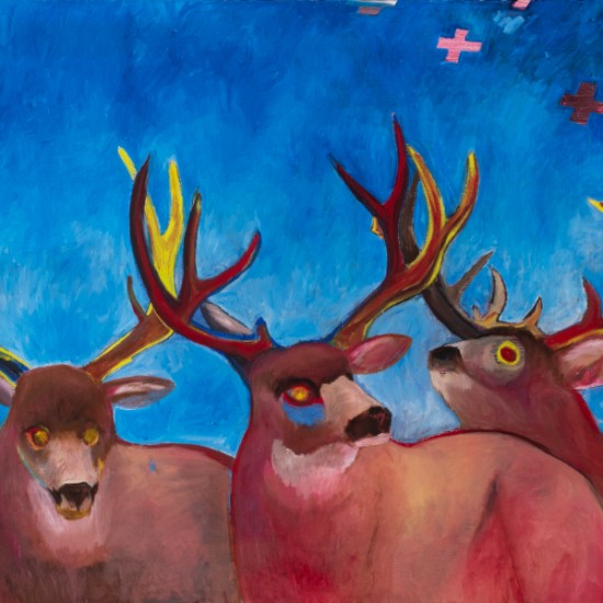 Jesse Littlebird - Three Mule Deer Spirits - Homage to Larry Littlebird