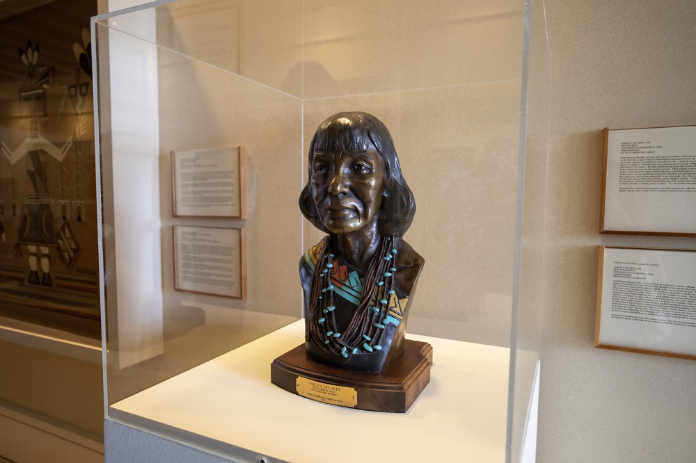 Bronze sculpture of Pabilta Velarde from the State Capitol's permanet collection  (Not part of the exhibition)