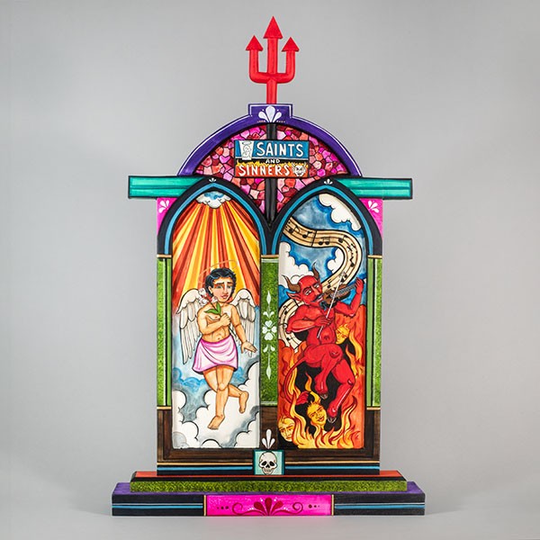Andrew Montoya, Saints and Sinners, Retablo; carved wood with pigments, 27 Andrew Montoya, Saints and Sinners, Retablo; carved wood with pigments, 27