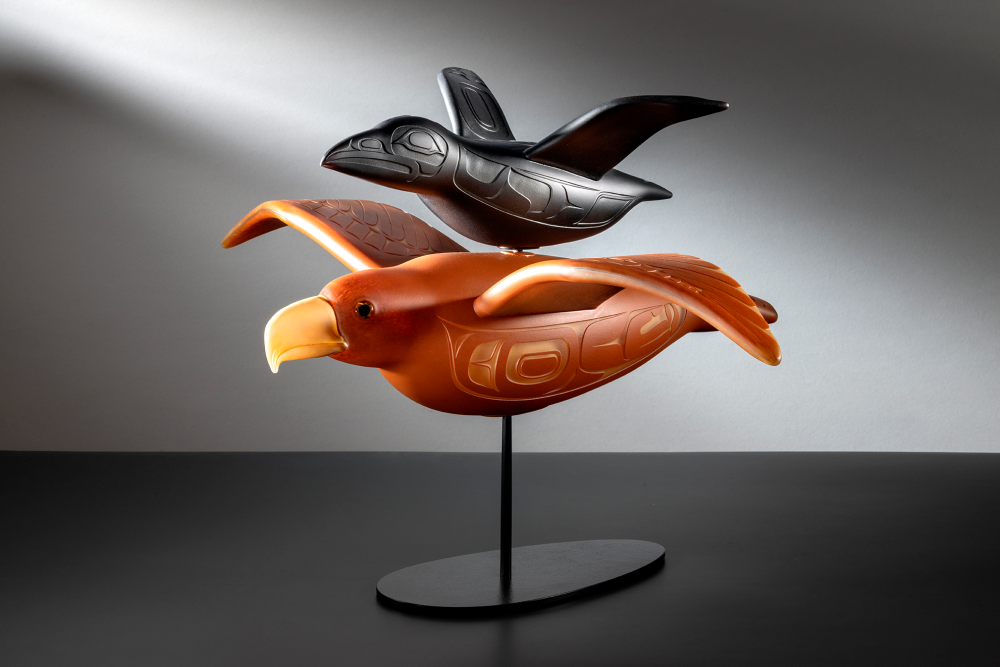 Preston Singletary, Journey of Hearts, blown and sand-carved glass, 19.75