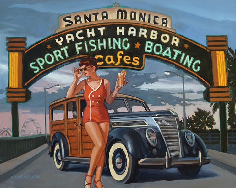 Dennis Ziemienski, The End of the Trail - Santa Monica, oil on canvas, 24 Dennis Ziemienski, The End of the Trail - Santa Monica, oil on canvas, 24