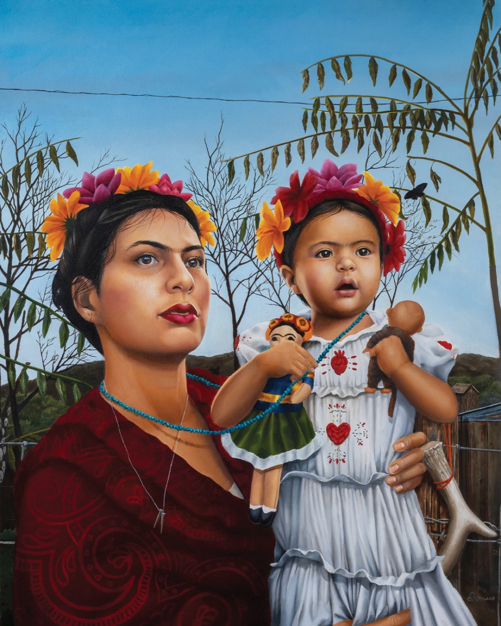 Eric Romero, Las Fridas, oil on canvas, 40